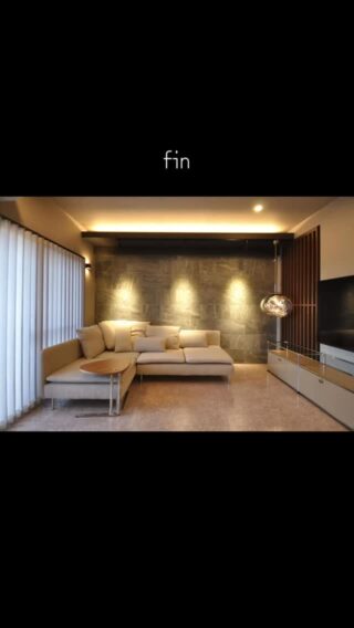 完成🤩
大理石調フロアーに壁アクセント石張り。